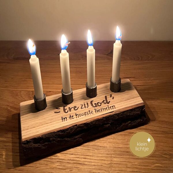 Advent kaarsenhouder - Ere zij God