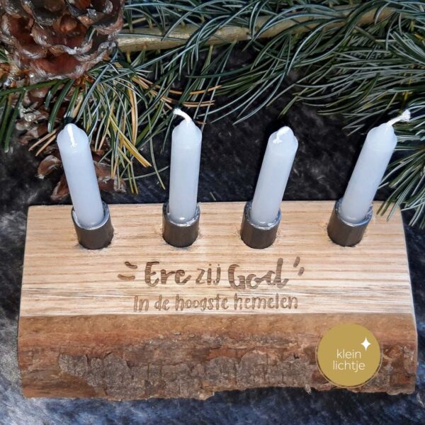 Advent kaarsenhouder - Ere zij God - Afbeelding 3
