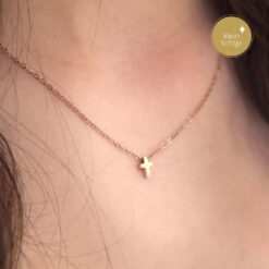 Ketting mini kruis Rosé