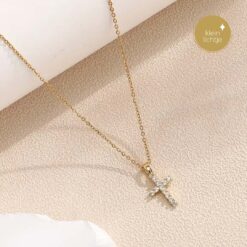 Ketting Zirkonia kruis GK