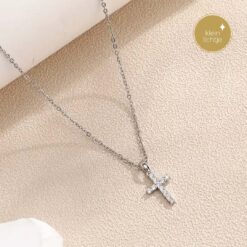 Ketting Zirkonia kruis ZK