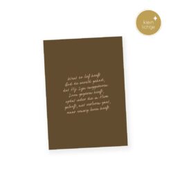 Liefwoord kerst - Want zo lief